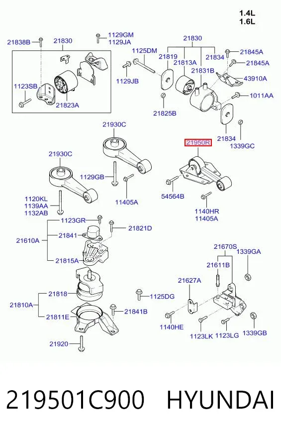 Подушка (опора) двигуна, ліва 219501C900 Hyundai/Kia