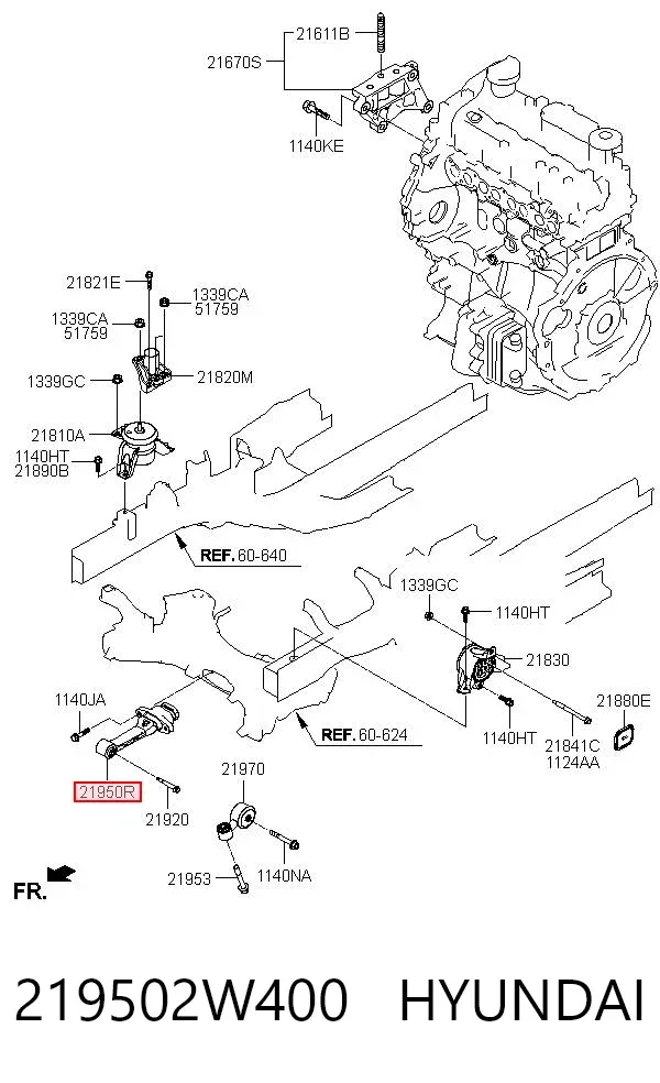 Подушка двигуна передня 219502W400 Hyundai/Kia