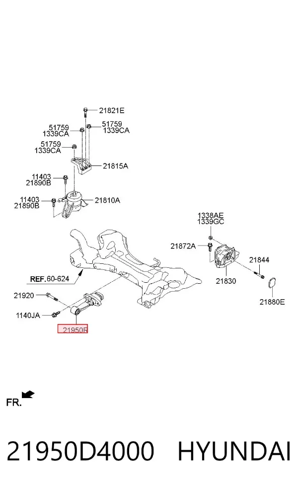 Подушка двигуна передня 21950D4000 Hyundai/Kia
