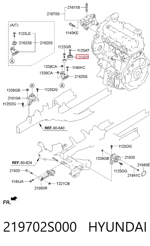 Подушка двигуна задня 219702S000 Hyundai/Kia