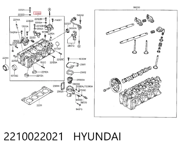 ГБЦ 2210022021 Hyundai/Kia