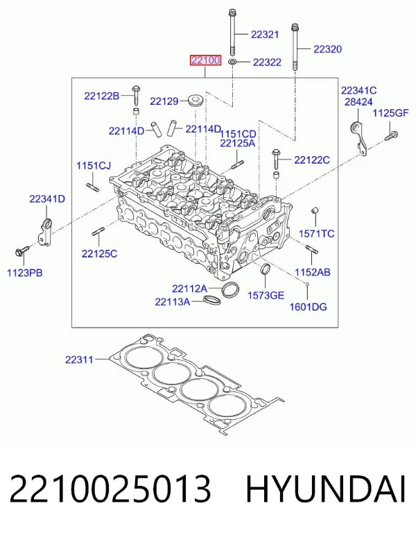 ГБЦ 2210025013 Hyundai/Kia