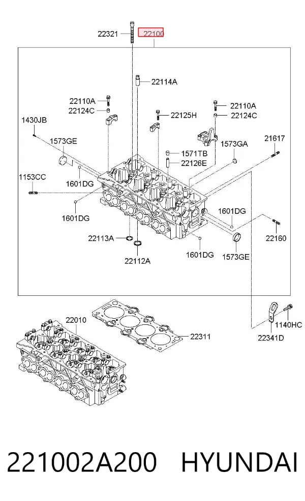 ГБЦ 221002A200 Hyundai/Kia