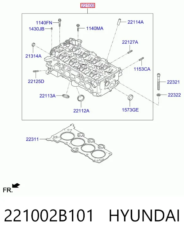 ГБЦ 221002B101 Hyundai/Kia