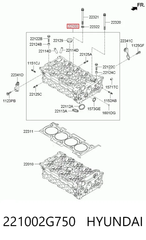 ГБЦ 221002G750 Hyundai/Kia