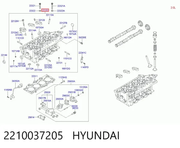 ГБЦ 2210037205 Hyundai/Kia