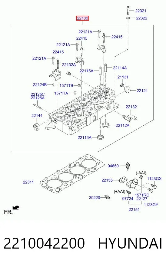 ГБЦ 2210042200 Hyundai/Kia