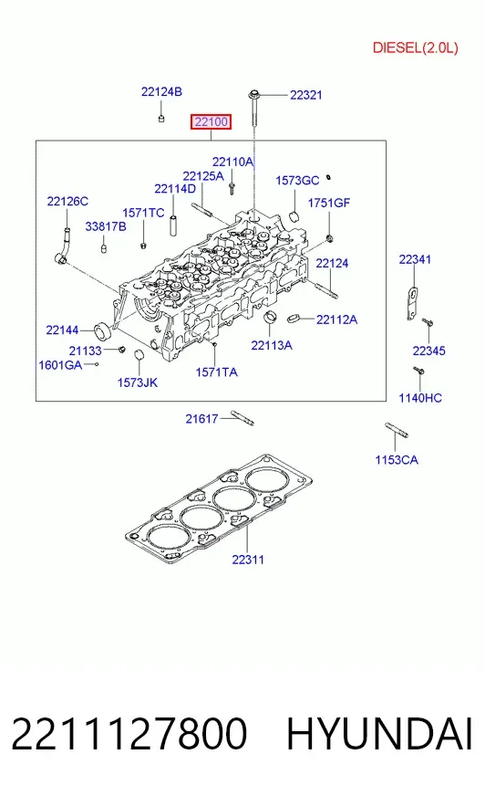 ГБЦ 2211127800 Hyundai/Kia