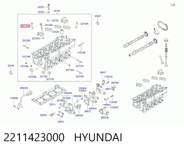 Направляюча клапана, впускного 2211423000 Hyundai/Kia