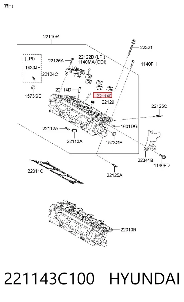 Направляюча клапанів KIA Sorento II