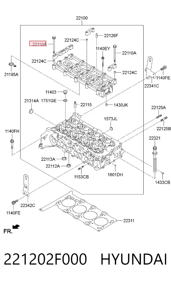 Болт ГБЦ 221202F000 Hyundai/Kia