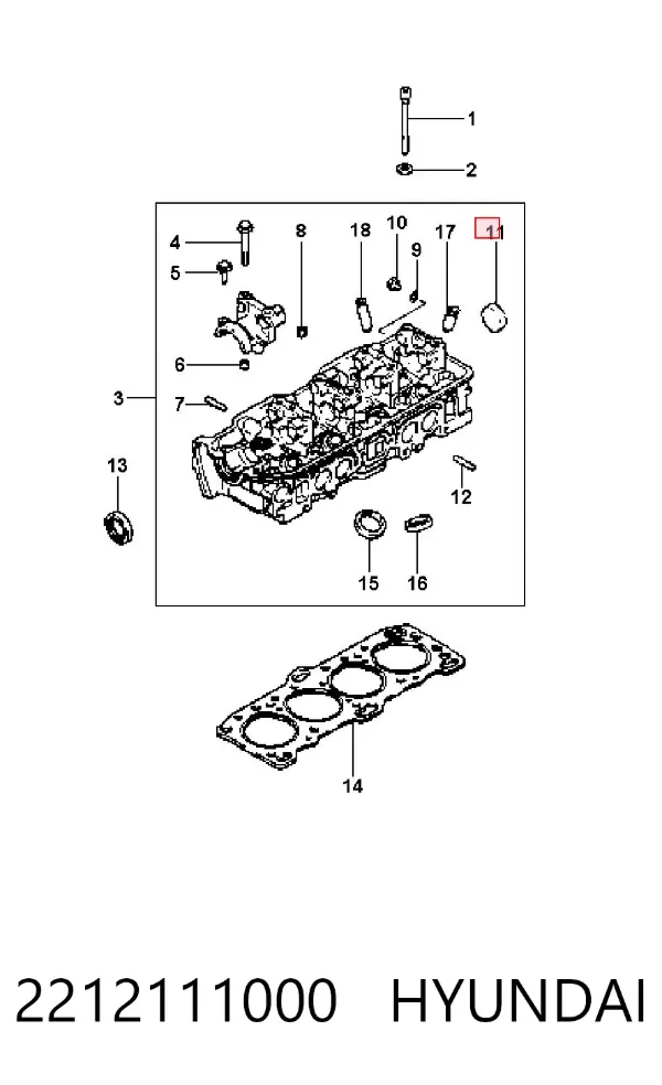 Заглушка блоку циліндрів 2212111000 Hyundai/Kia