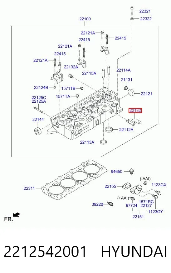 Штуцер блоку системи охолодження 2212542001 Hyundai/Kia