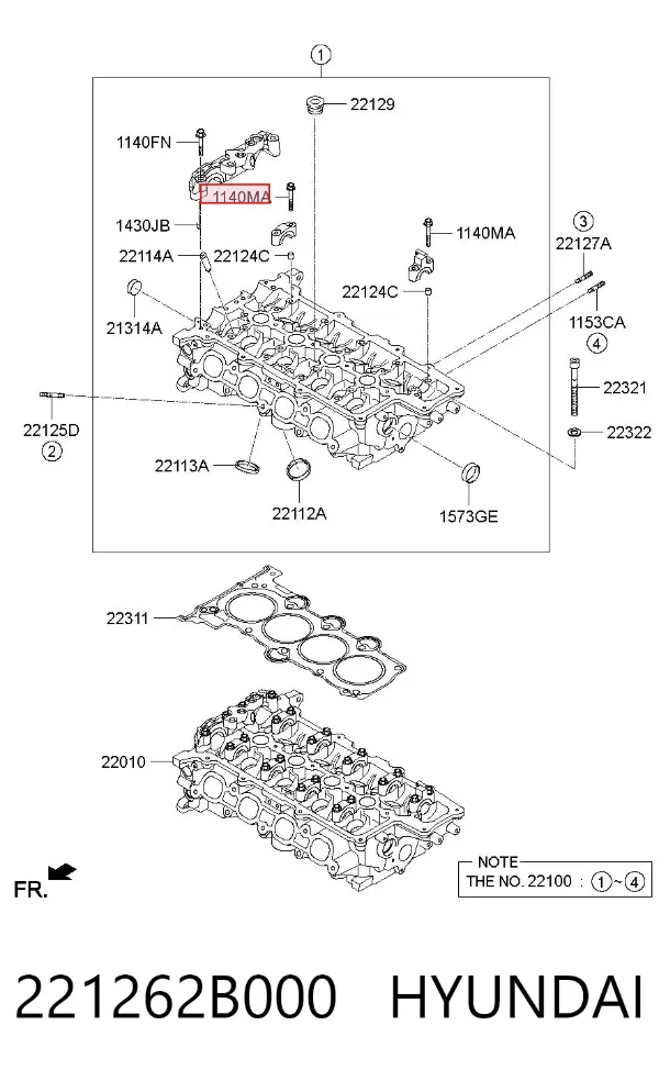 Болт ГБЦ 221262B000 Hyundai/Kia