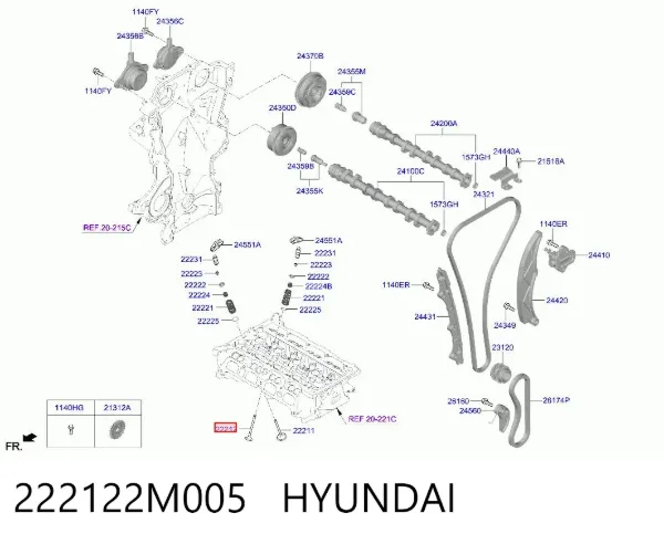 Клапан випускний 222122M005 Hyundai/Kia