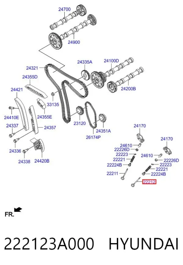 Клапан випускний 222123A000 Hyundai/Kia