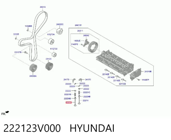 Клапан випускний 222123V000 Hyundai/Kia