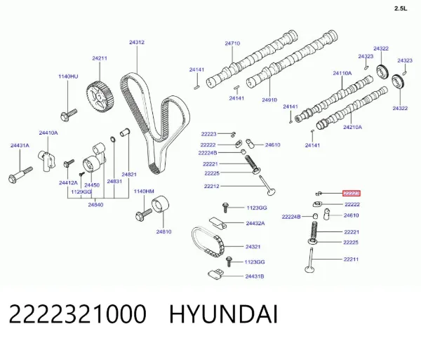 Сухар клапану 2222321000 Hyundai/Kia