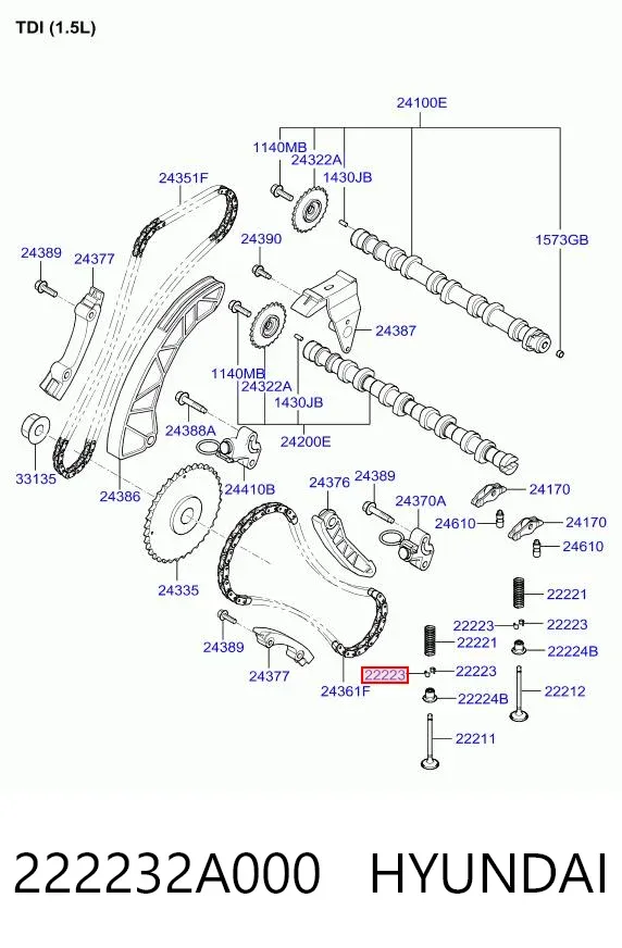 Сухар клапану 222232A000 Hyundai/Kia