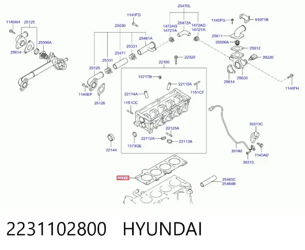 Прокладка ГБЦ 2231102800 Hyundai/Kia