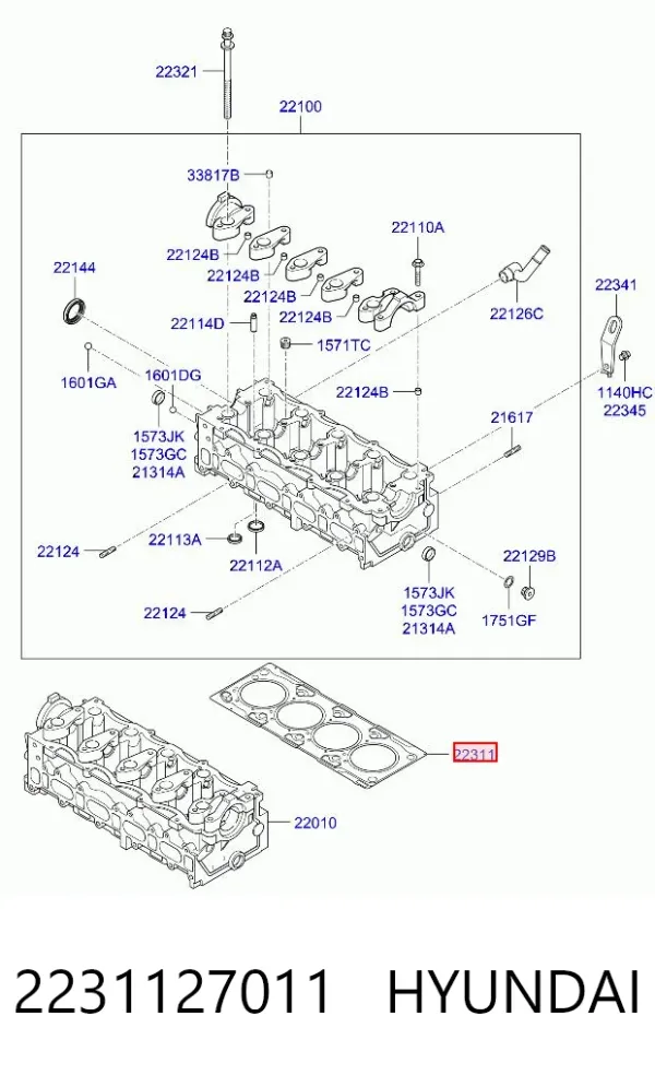Прокладка ГБЦ 2231127011 Hyundai/Kia
