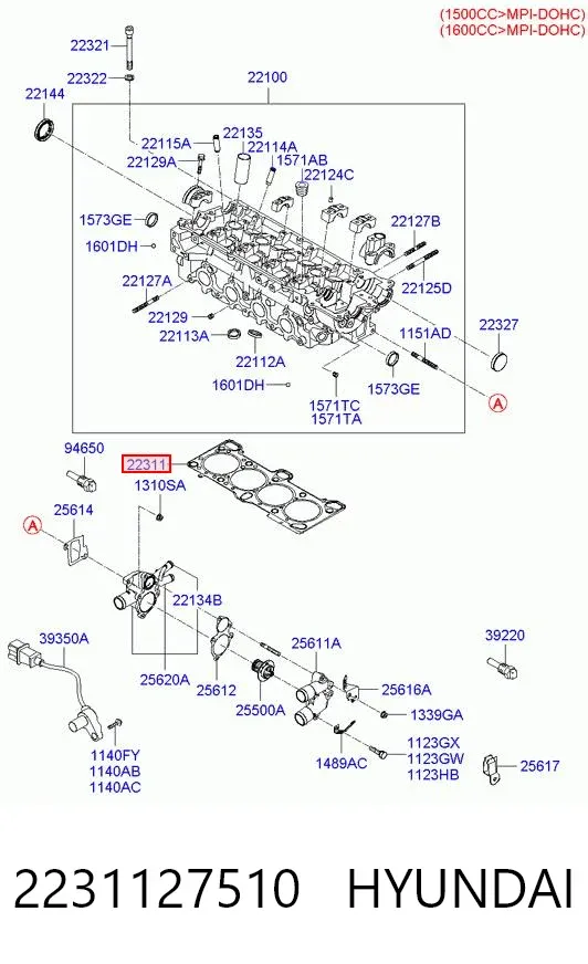 Прокладка ГБЦ 2231127510 Hyundai/Kia