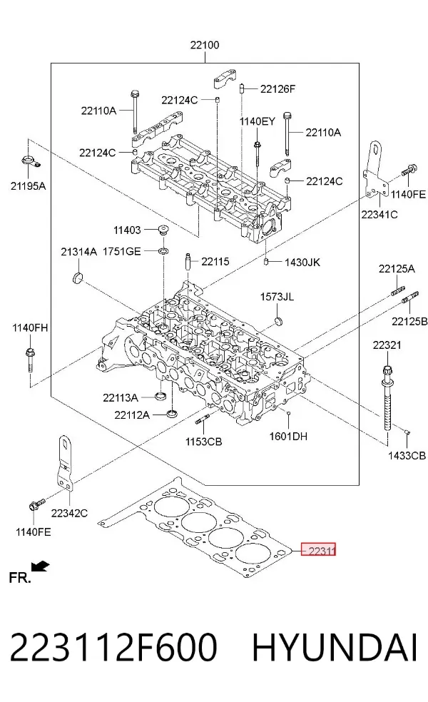 Прокладка ГБЦ 223112F600 Hyundai/Kia