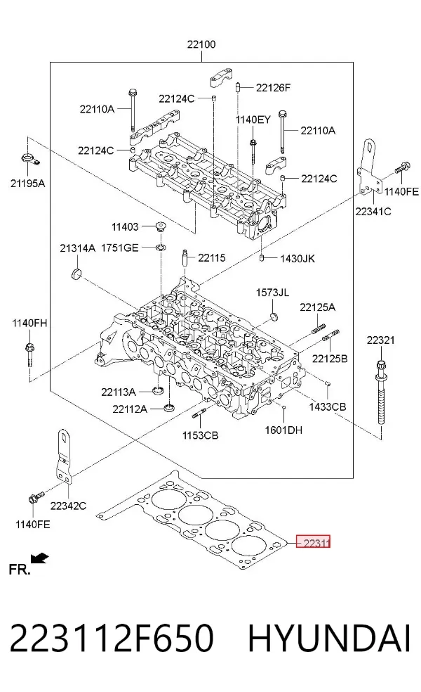 Прокладка ГБЦ 223112F650 Hyundai/Kia
