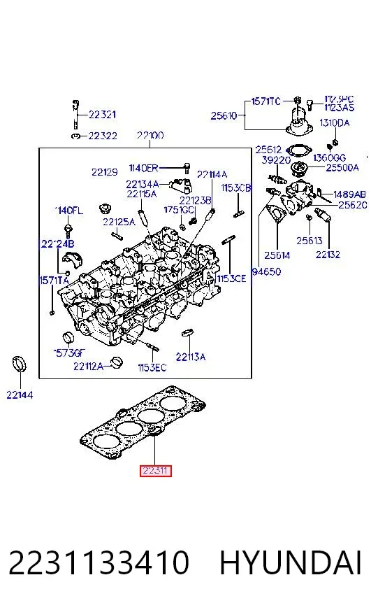 Прокладка ГБЦ 2231133410 Hyundai/Kia