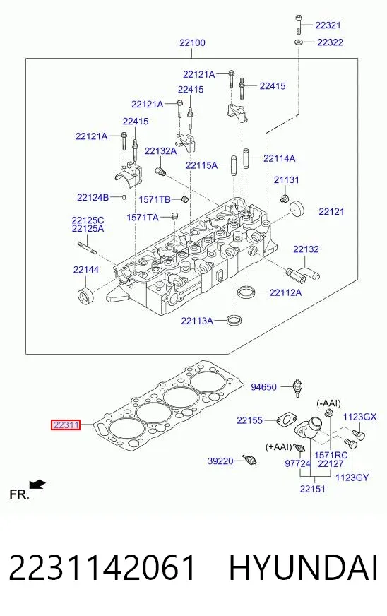 Прокладка ГБЦ 2231142061 Hyundai/Kia