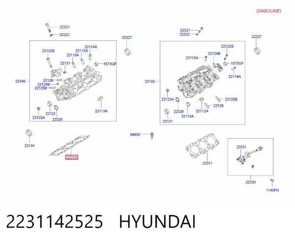 Прокладка ГБЦ 2231142525 Hyundai/Kia