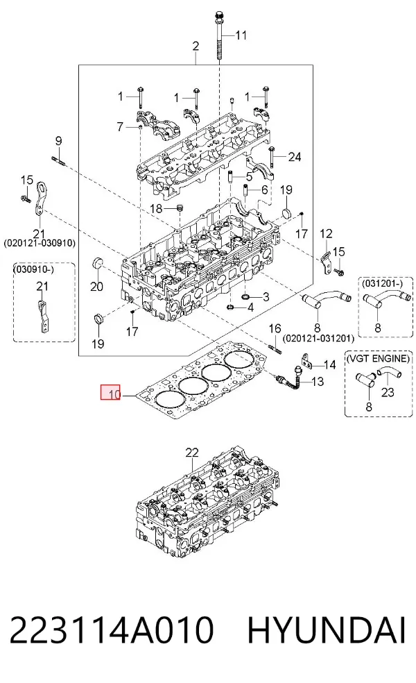 Прокладка ГБЦ 223114A010 Hyundai/Kia