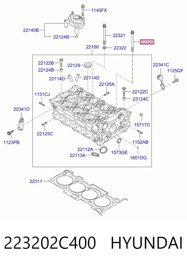 Болт ГБЦ 223202C400 Hyundai/Kia