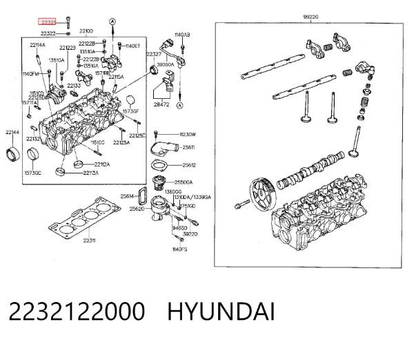 Болт ГБЦ Hyundai Accent I