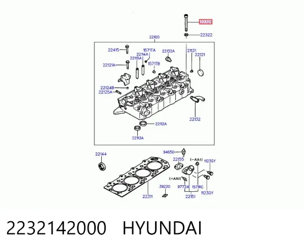 Болт ГБЦ 2232142000 Hyundai/Kia