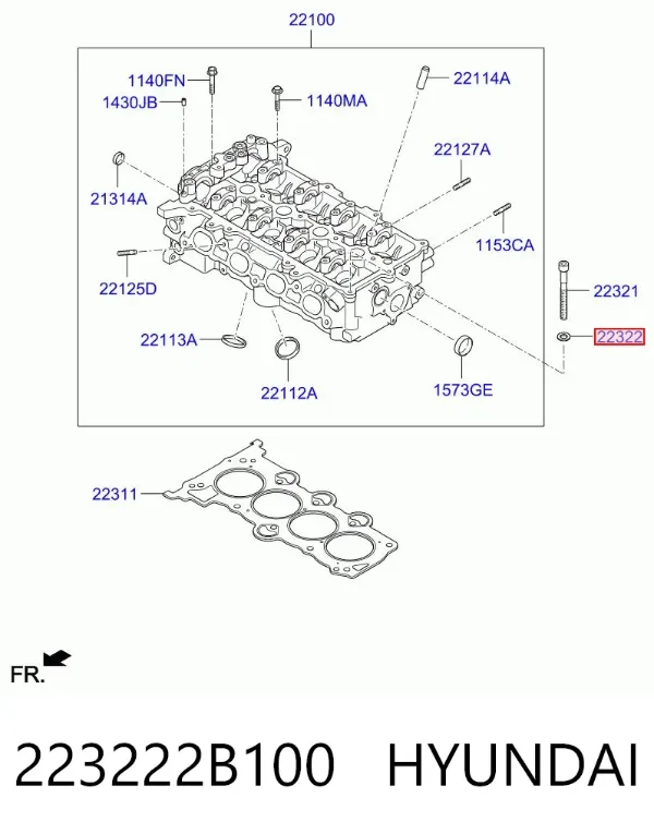 Болт ГБЦ 223222B100 Hyundai/Kia