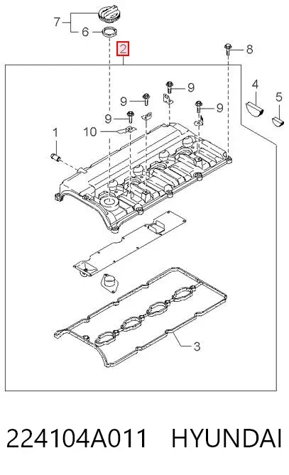 Клапанна кришка 224104A011 Hyundai/Kia