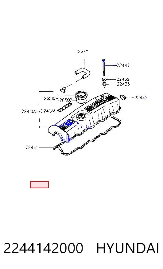 Прокладка клапанної кришки 2244142000 Hyundai/Kia