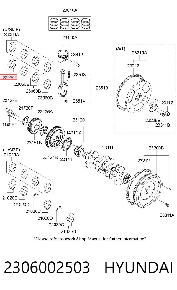 Вкладиші шатунні 2306002503 Hyundai/Kia