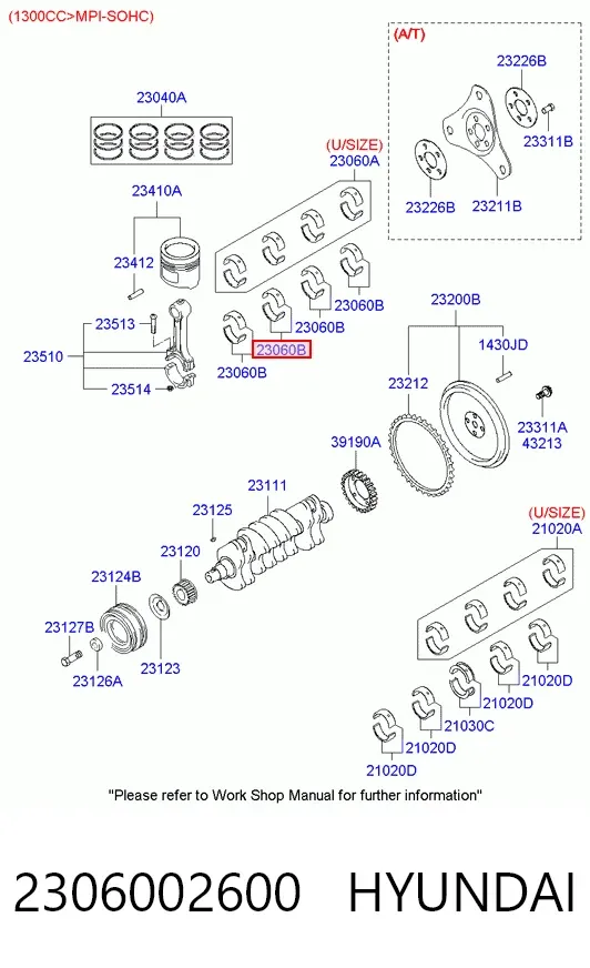 Вкладиші шатунні 2306002600 Hyundai/Kia