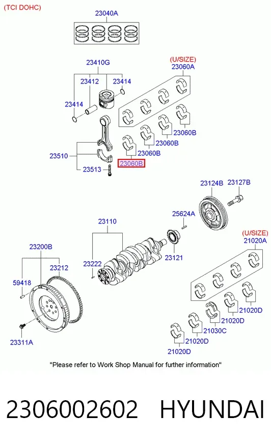 Вкладиші шатунні 2306002602 Hyundai/Kia
