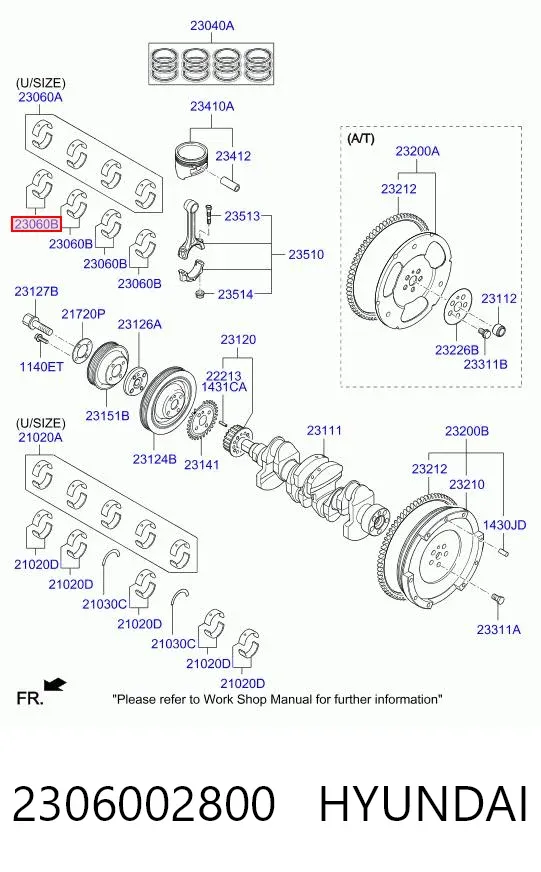 Вкладиші шатунні 2306002800 Hyundai/Kia