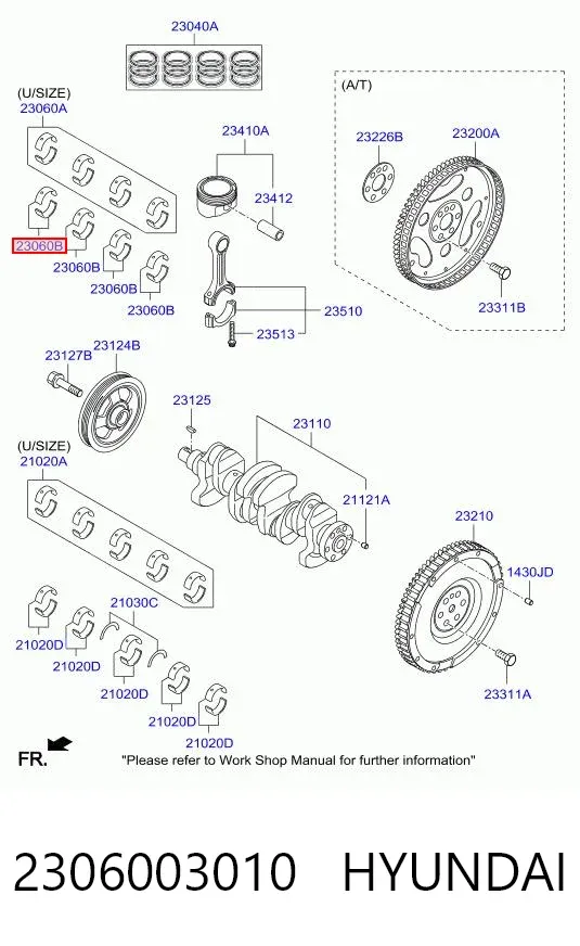 Вкладиші шатунні 2306003010 Hyundai/Kia
