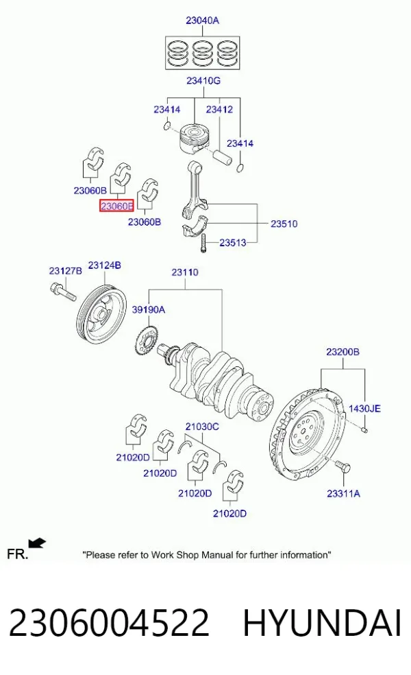 Вкладиші шатунні 2306004522 Hyundai/Kia