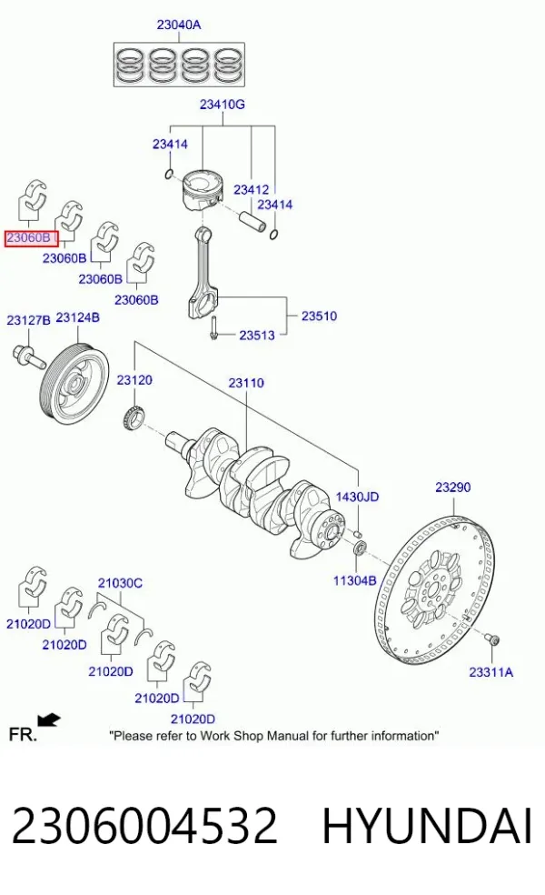 Вкладиші шатунні 2306004532 Hyundai/Kia