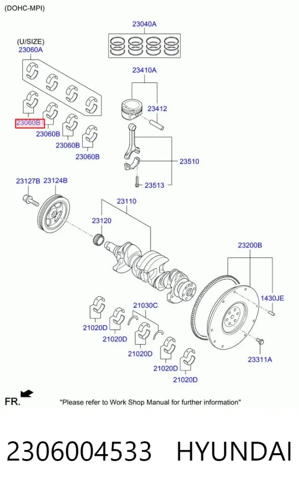 Вкладиші шатунні 2306004533 Hyundai/Kia