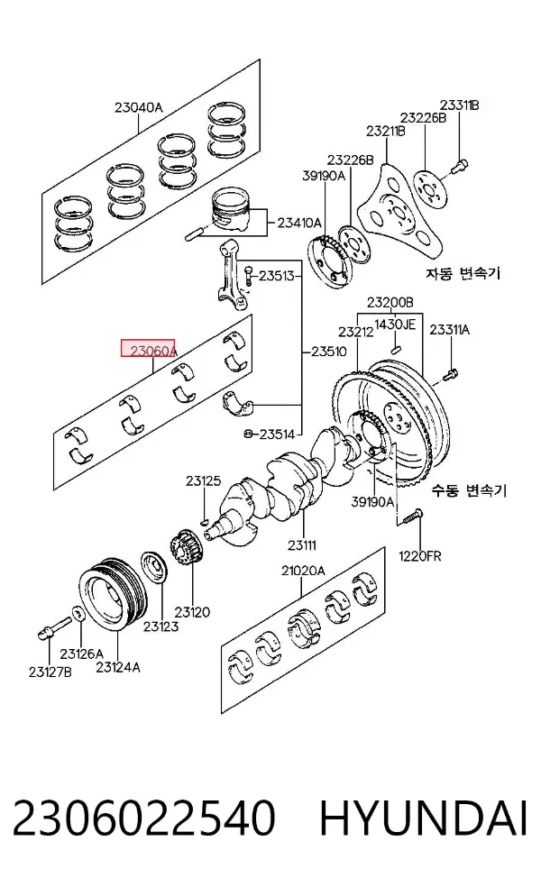 Вкладиші шатунні 2306022540 Hyundai/Kia