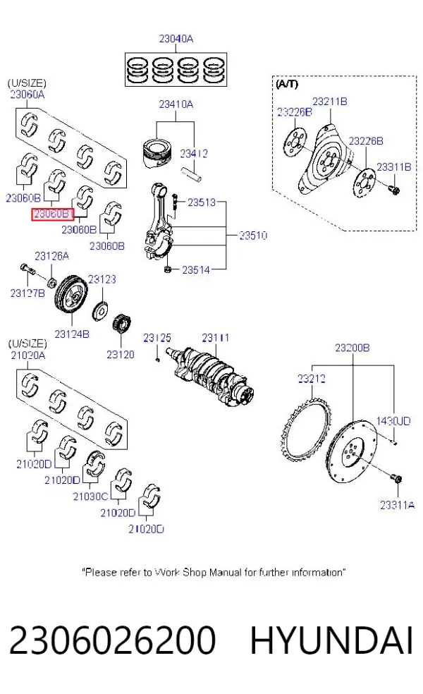 Вкладиші шатунні 2306026200 Hyundai/Kia