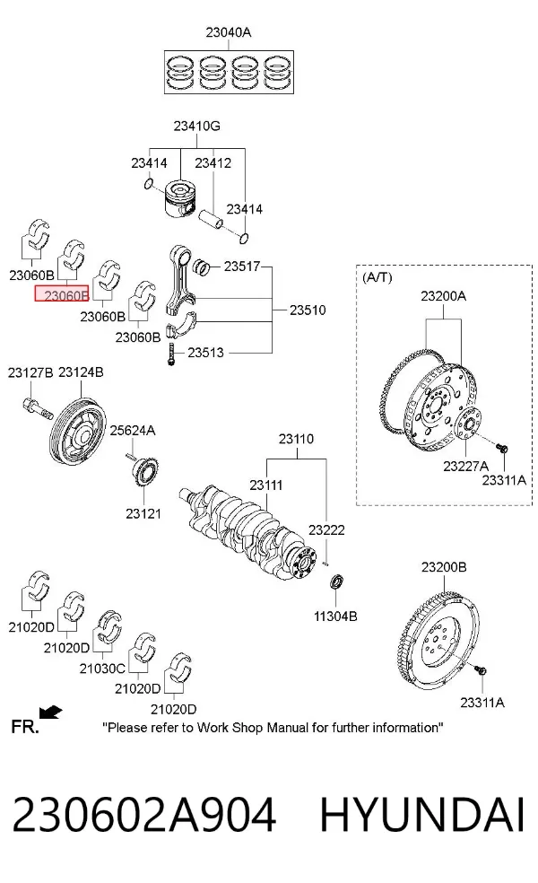 Вкладиші шатунні 230602A904 Hyundai/Kia