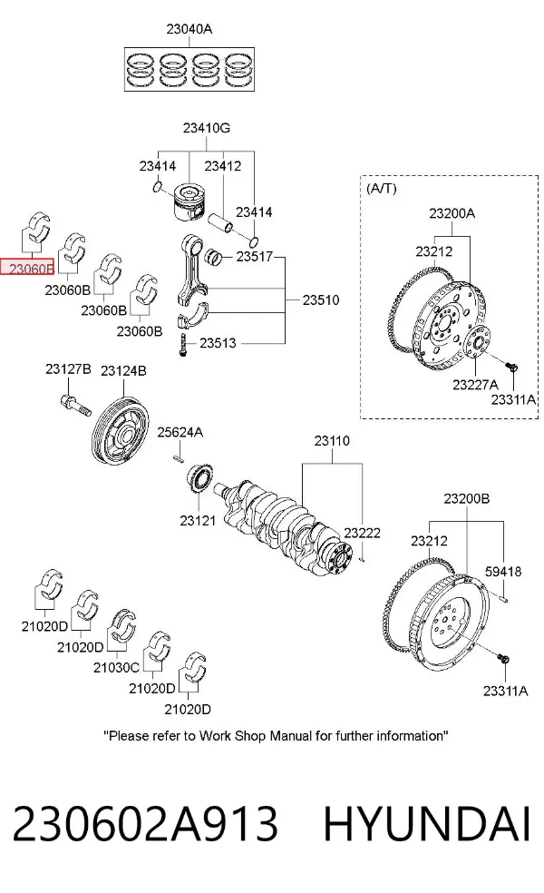 Вкладиші шатунні 230602A913 Hyundai/Kia
